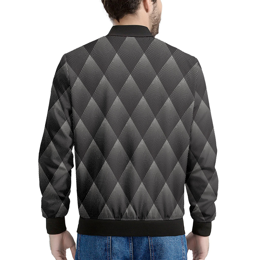 Dot Geometric Triangle Pattern Print Men's Bomber Jacket