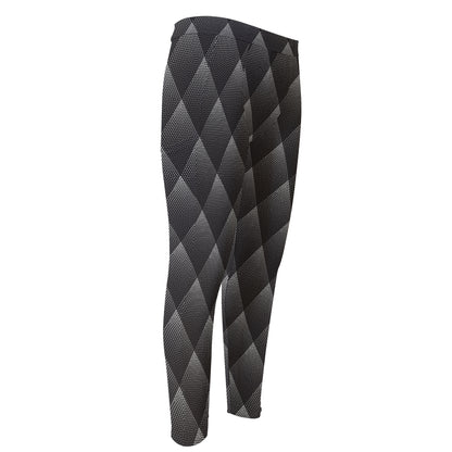 Dot Geometric Triangle Pattern Print Men's Compression Pants