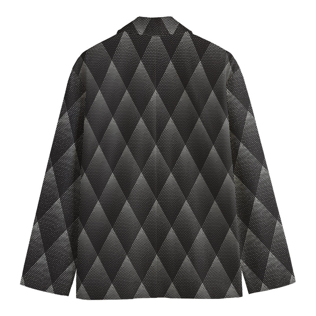 Dot Geometric Triangle Pattern Print Men's Cotton Blazer