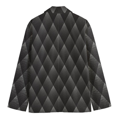 Dot Geometric Triangle Pattern Print Men's Cotton Blazer