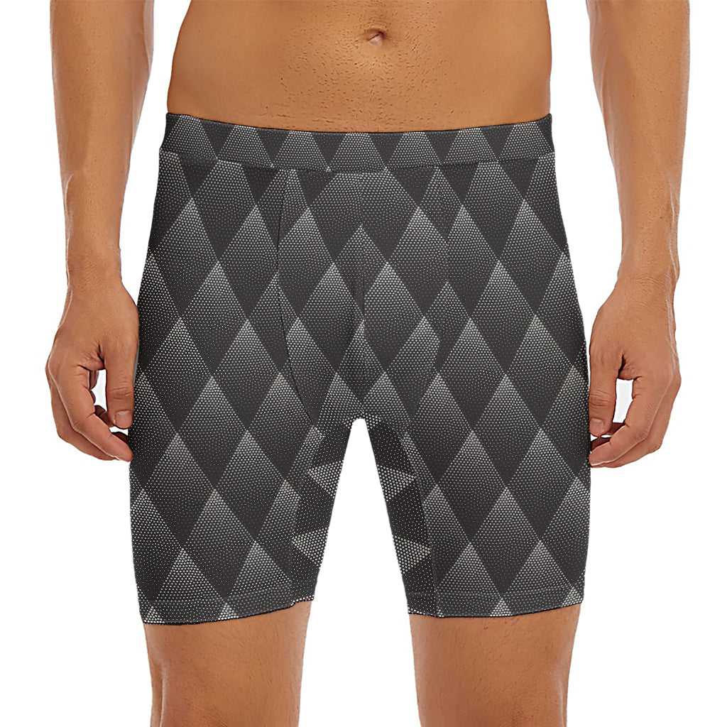 Dot Geometric Triangle Pattern Print Men's Long Boxer Briefs