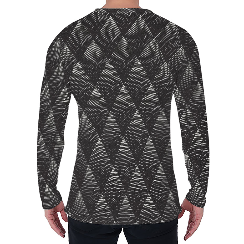 Dot Geometric Triangle Pattern Print Men's Long Sleeve T-Shirt