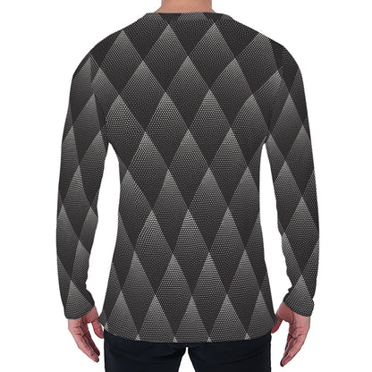Dot Geometric Triangle Pattern Print Men's Long Sleeve T-Shirt