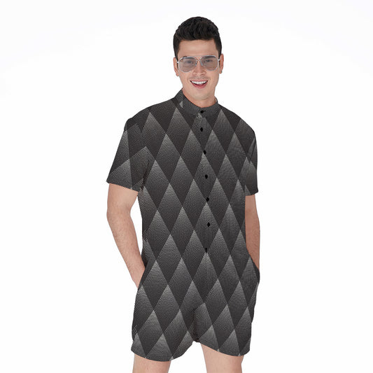 Dot Geometric Triangle Pattern Print Men's Rompers