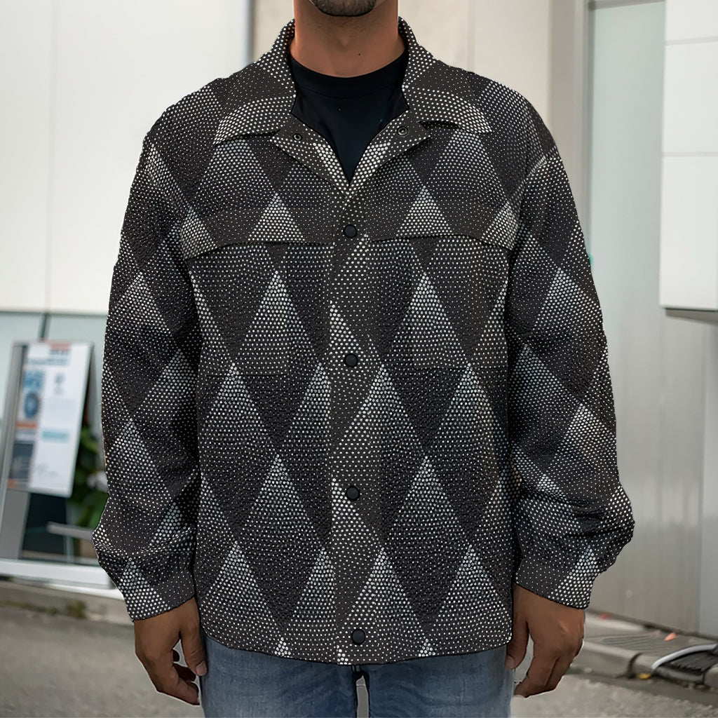 Dot Geometric Triangle Pattern Print Men's Shirt Jacket