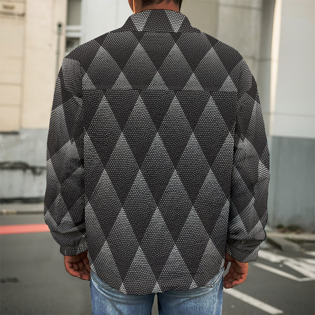 Dot Geometric Triangle Pattern Print Men's Shirt Jacket