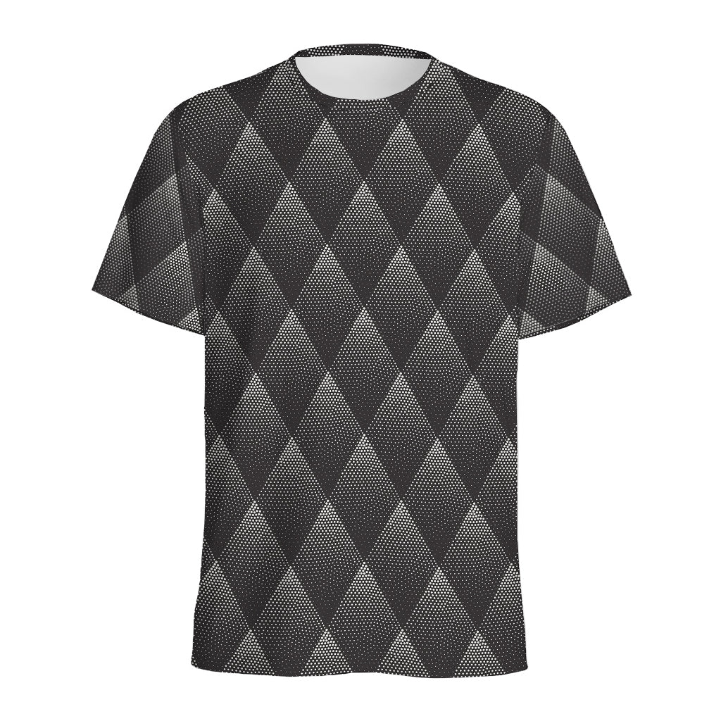 Dot Geometric Triangle Pattern Print Men's Sports T-Shirt