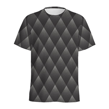 Dot Geometric Triangle Pattern Print Men's Sports T-Shirt