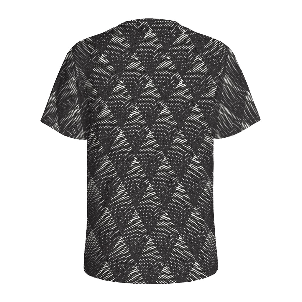 Dot Geometric Triangle Pattern Print Men's Sports T-Shirt