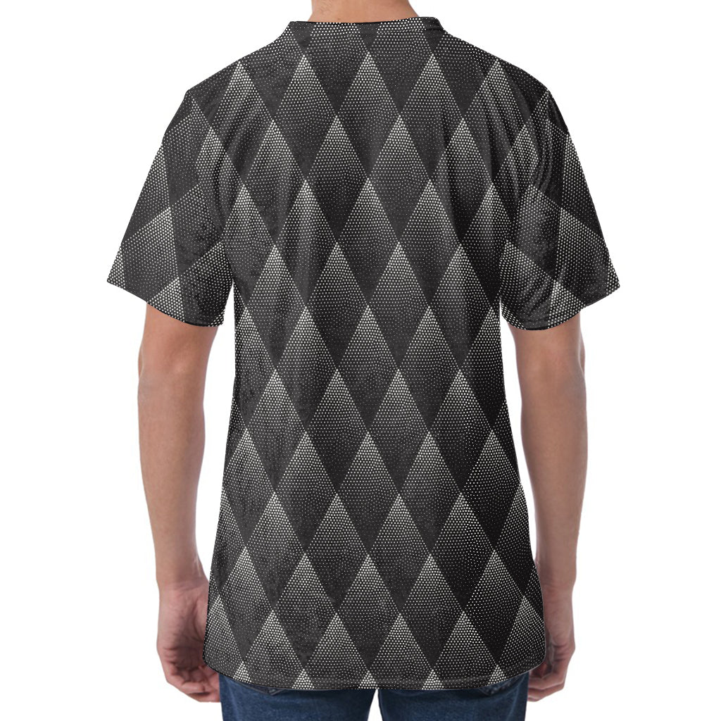 Dot Geometric Triangle Pattern Print Men's Velvet T-Shirt
