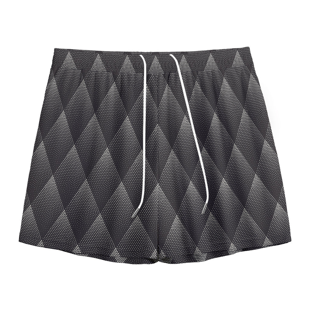 Dot Geometric Triangle Pattern Print Mesh Shorts