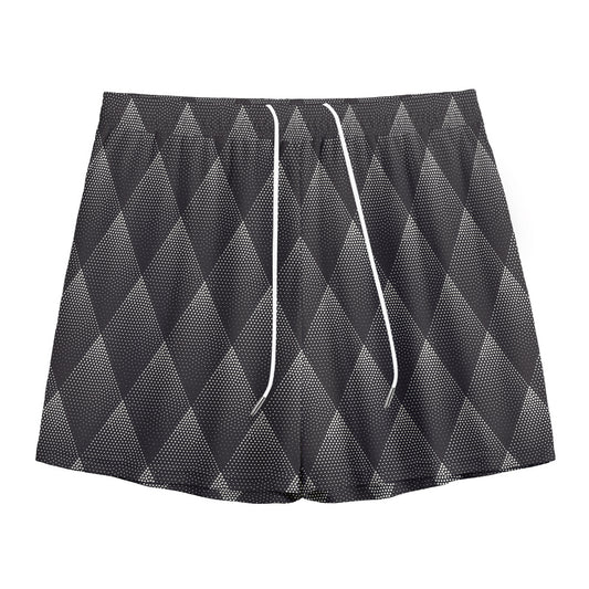 Dot Geometric Triangle Pattern Print Mesh Shorts