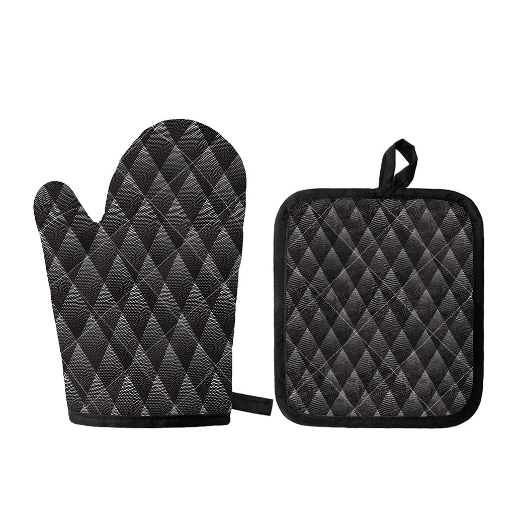 Dot Geometric Triangle Pattern Print Oven Mitt And Pot Holder Set