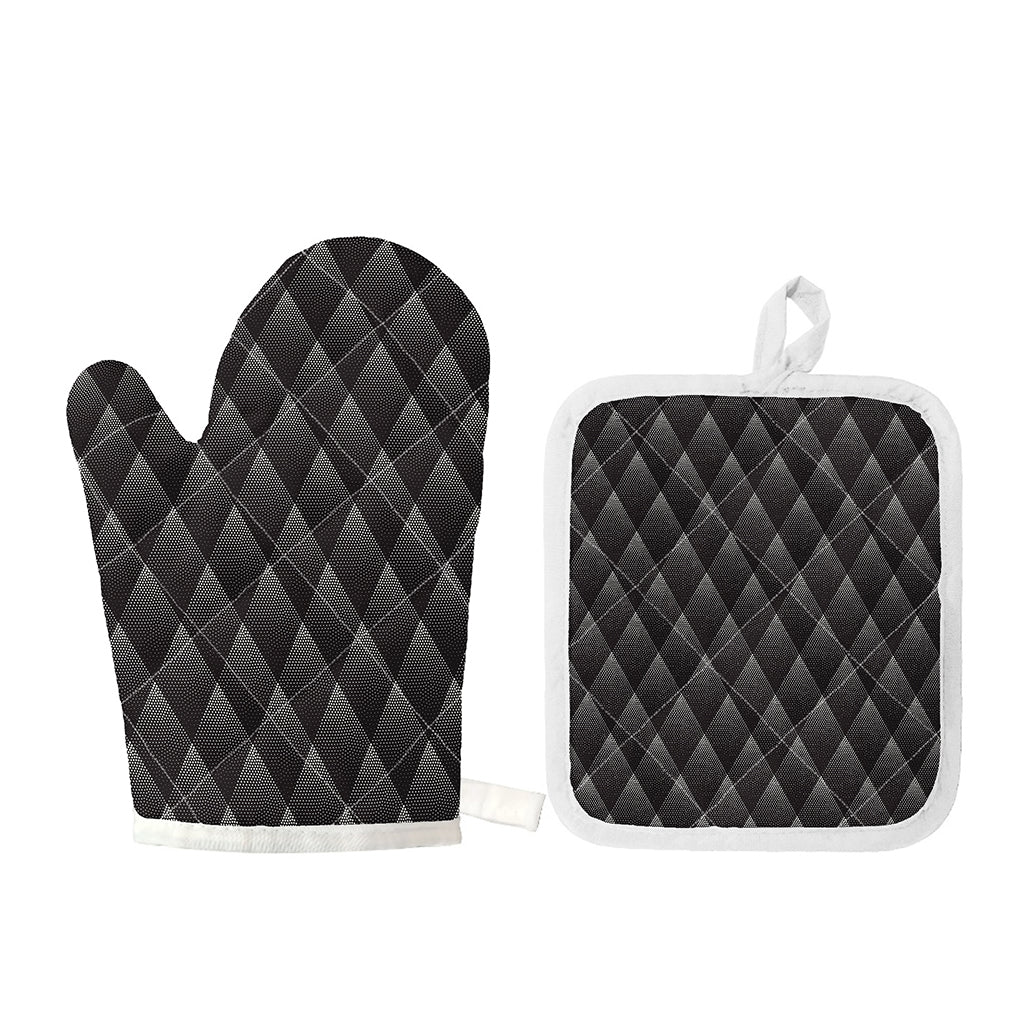 Dot Geometric Triangle Pattern Print Oven Mitt And Pot Holder Set