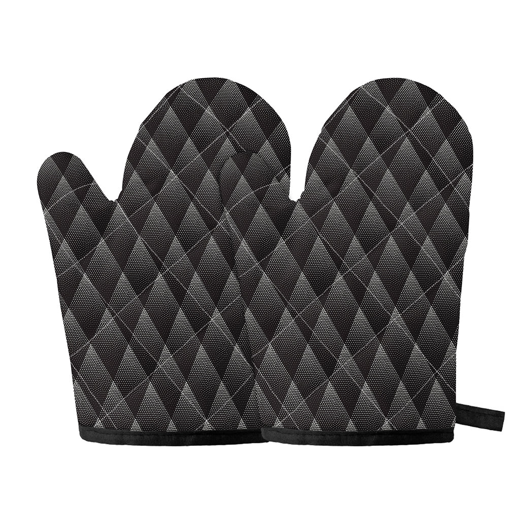 Dot Geometric Triangle Pattern Print Oven Mitts