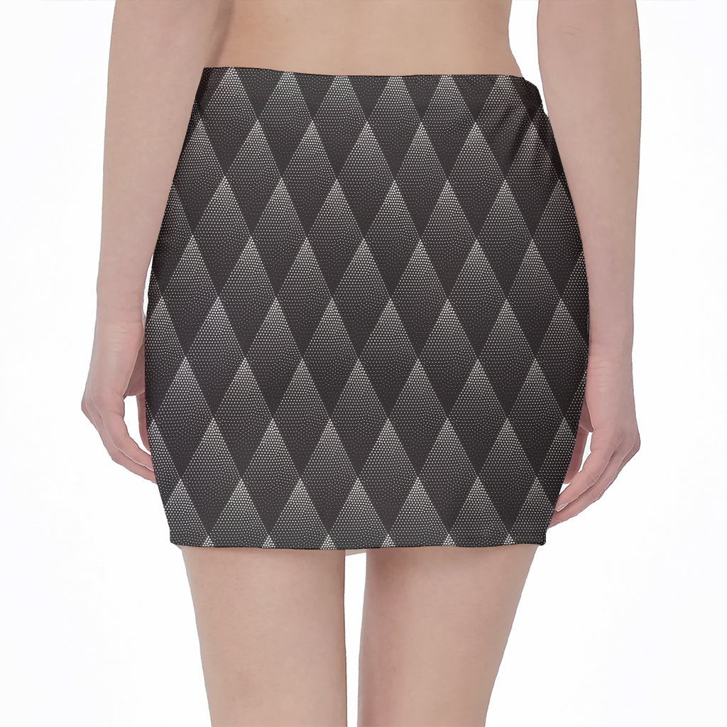 Dot Geometric Triangle Pattern Print Pencil Mini Skirt