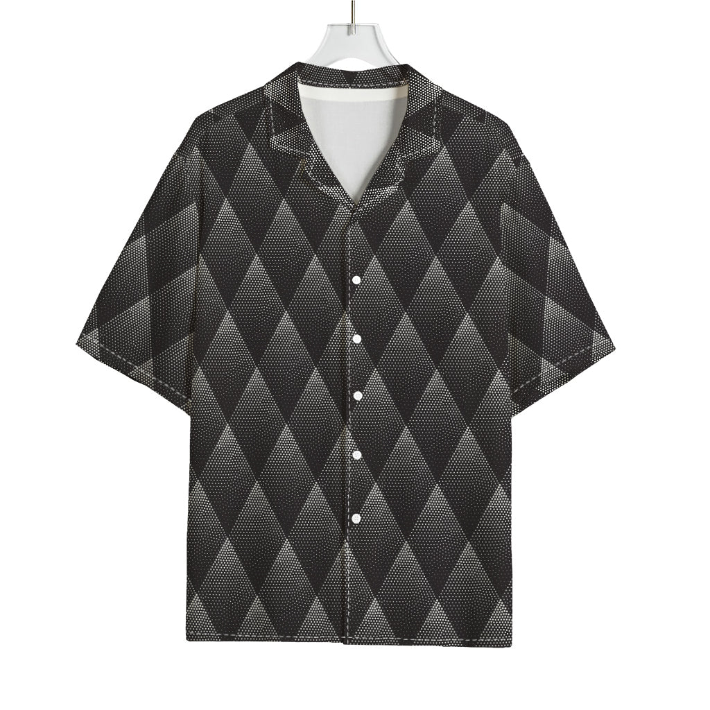 Dot Geometric Triangle Pattern Print Rayon Hawaiian Shirt