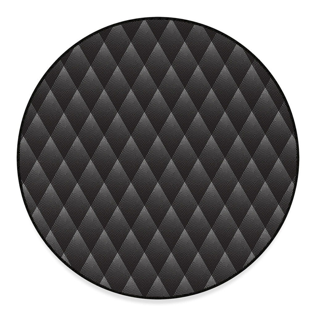 Dot Geometric Triangle Pattern Print Round Floor Mat