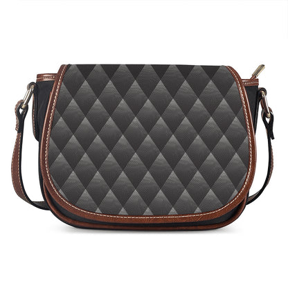 Dot Geometric Triangle Pattern Print Saddle Bag