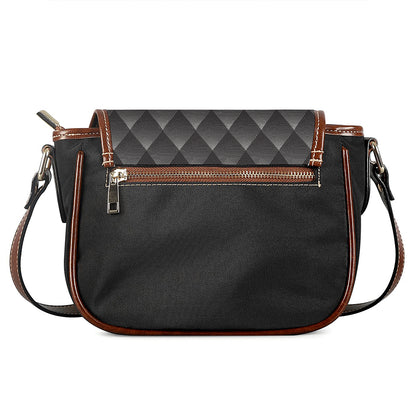 Dot Geometric Triangle Pattern Print Saddle Bag