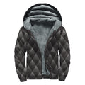 Dot Geometric Triangle Pattern Print Sherpa Lined Zip Up Hoodie