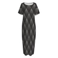 Dot Geometric Triangle Pattern Print Short Sleeve Long Nightdress