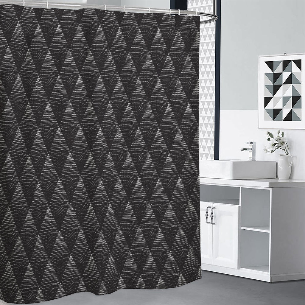 Dot Geometric Triangle Pattern Print Shower Curtain