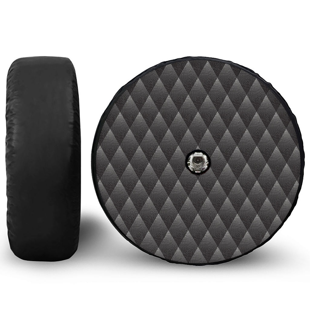 Dot Geometric Triangle Pattern Print Tire Cover With Camera Hole