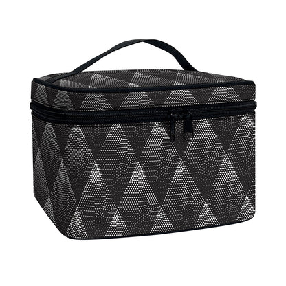 Dot Geometric Triangle Pattern Print Travel Makeup Bag