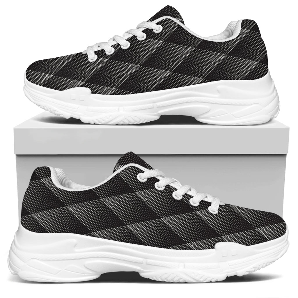 Dot Geometric Triangle Pattern Print White Chunky Shoes
