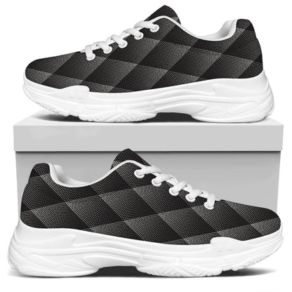 Dot Geometric Triangle Pattern Print White Chunky Shoes