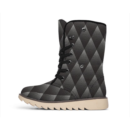 Dot Geometric Triangle Pattern Print Winter Boots