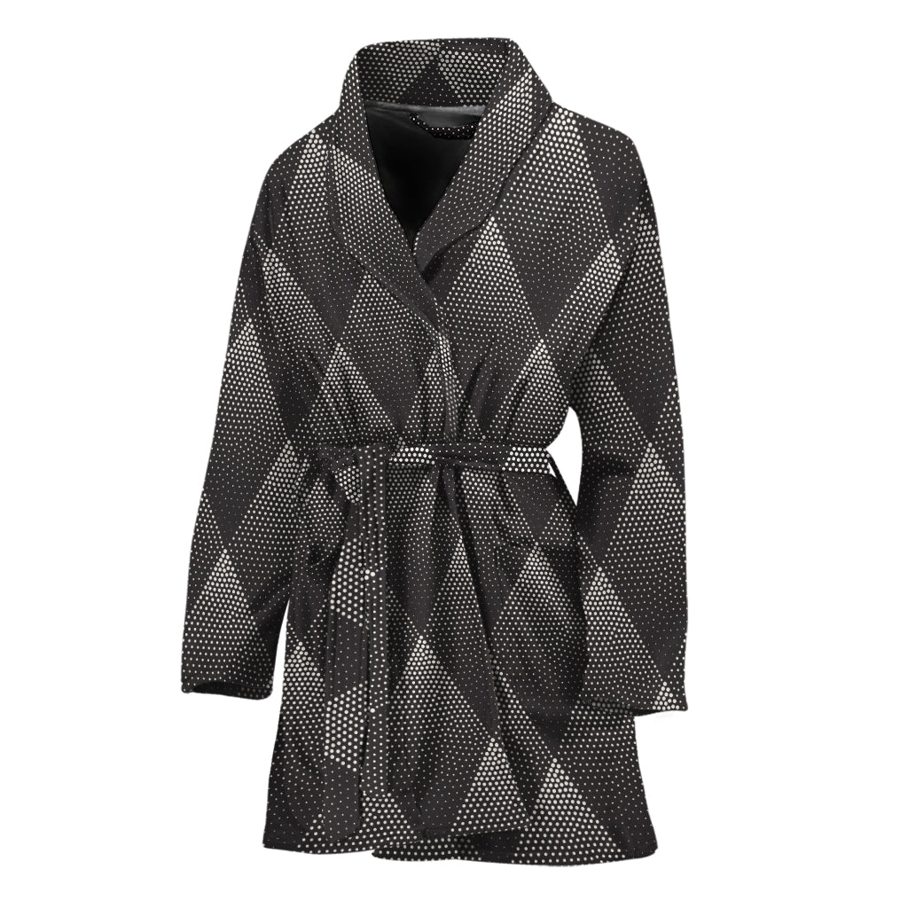 Dot Geometric Triangle Pattern Print Women's Bathrobe