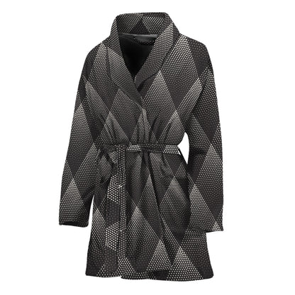 Dot Geometric Triangle Pattern Print Women's Bathrobe
