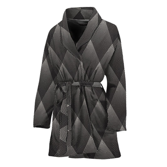 Dot Geometric Triangle Pattern Print Women's Bathrobe