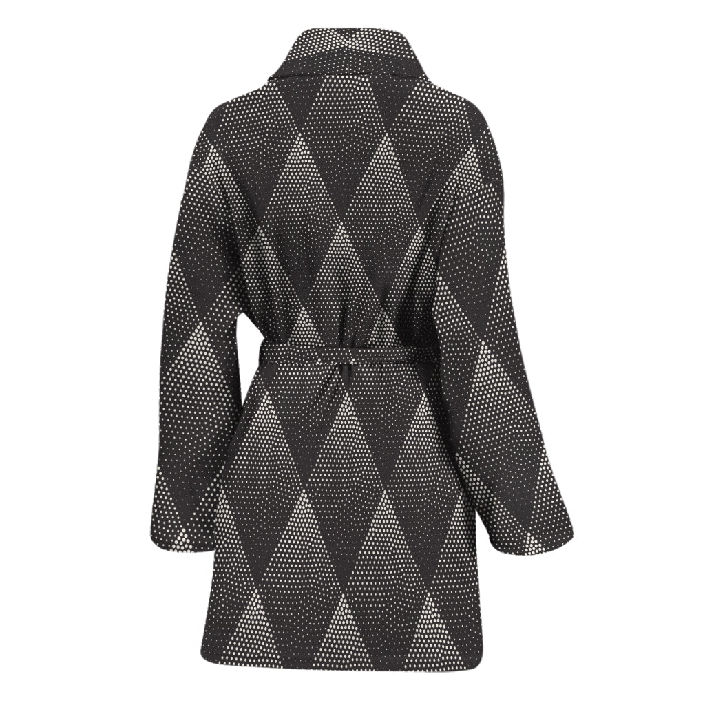Dot Geometric Triangle Pattern Print Women's Bathrobe