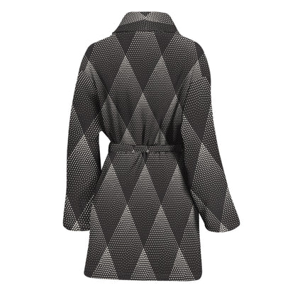 Dot Geometric Triangle Pattern Print Women's Bathrobe