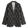 Dot Geometric Triangle Pattern Print Women's Cotton Blazer