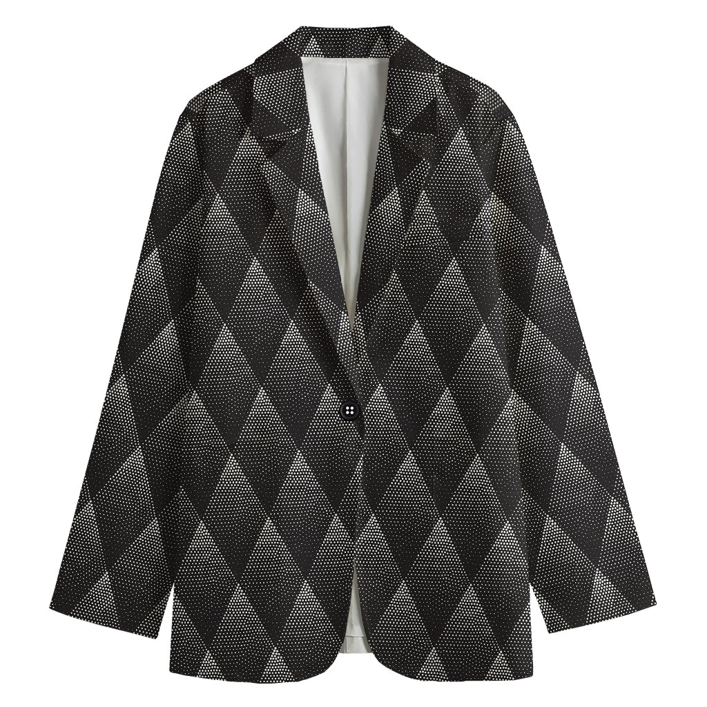 Dot Geometric Triangle Pattern Print Women's Cotton Blazer