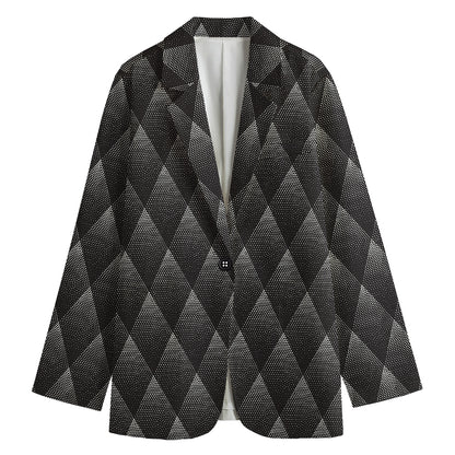 Dot Geometric Triangle Pattern Print Women's Cotton Blazer