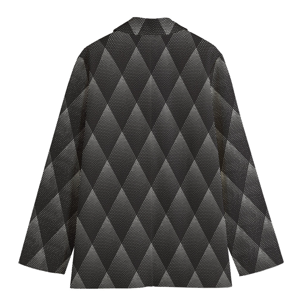 Dot Geometric Triangle Pattern Print Women's Cotton Blazer