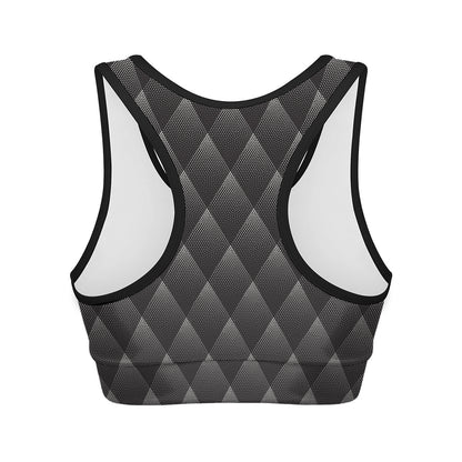 Dot Geometric Triangle Pattern Print Women's Sports Bra