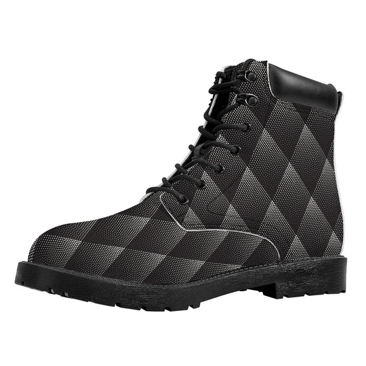 Dot Geometric Triangle Pattern Print Work Boots