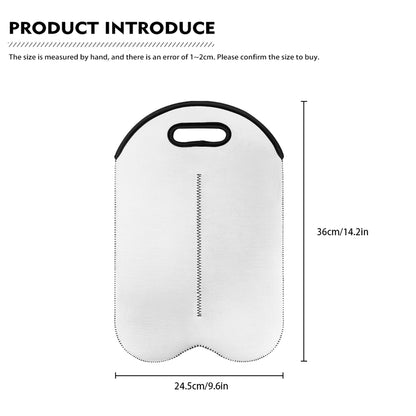 Pink Girly Unicorn Print Double Neoprene Wine Tote