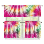 Double Tie Dye Print 3 Piece Kitchen Curtains