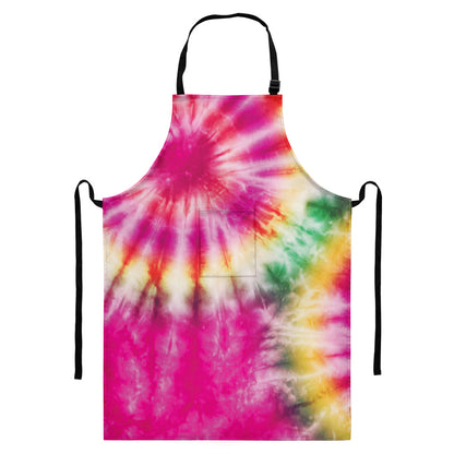 Double Tie Dye Print Bib Apron With Pocket