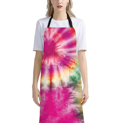 Double Tie Dye Print Bib Apron With Pocket
