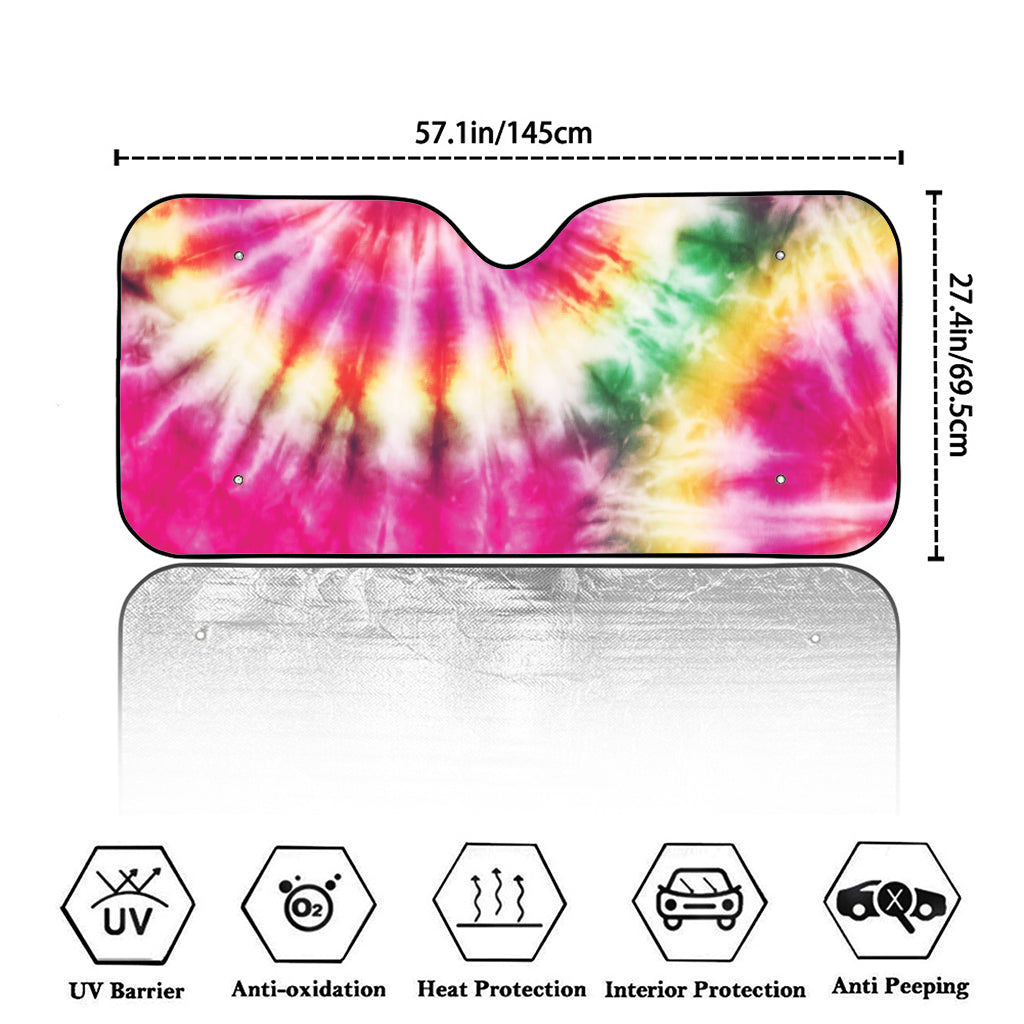 Double Tie Dye Print Car Windshield Sun Shade