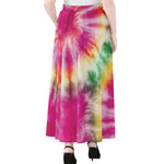 Double Tie Dye Print Chiffon Maxi Skirt