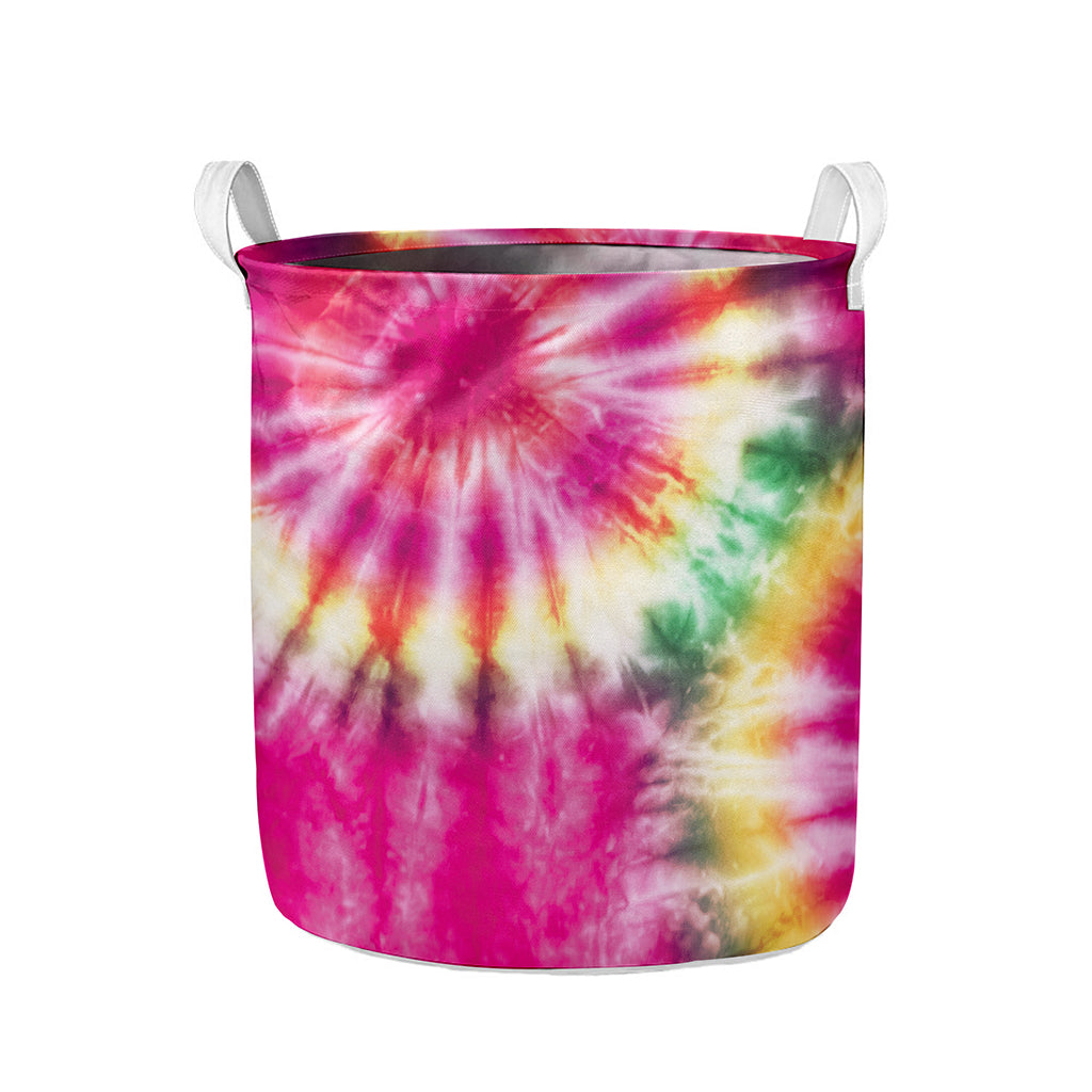 Double Tie Dye Print Collapsible Laundry Basket